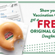Krispy Kreme's ad promising a free glazed donut to customers who show proof of being vaccinated